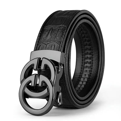 High Quality Genuine Leather Belt for Men'S Luxury Automatic Metal Alloy Buckle Men'S Waist Belt