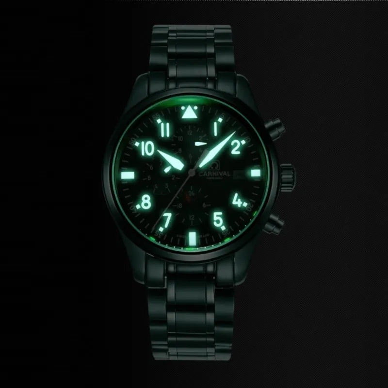 100M Waterproof Dive Watches Men Luxury Brand  Automatic Watch Sapphire Calendar Luminous Stainless Steel Army Watch Men