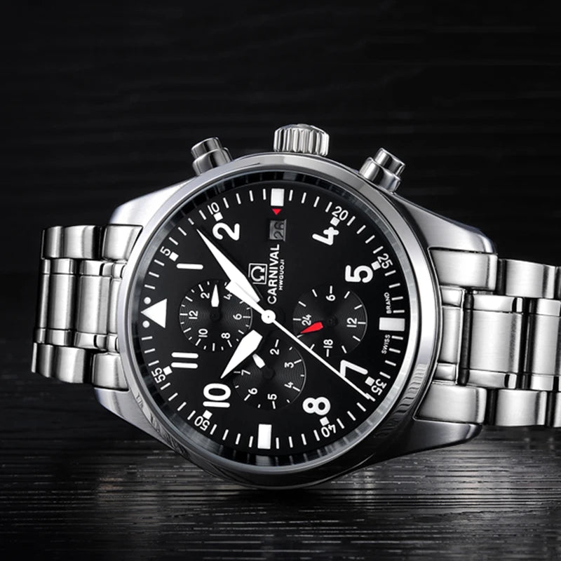 100M Waterproof Dive Watches Men Luxury Brand  Automatic Watch Sapphire Calendar Luminous Stainless Steel Army Watch Men