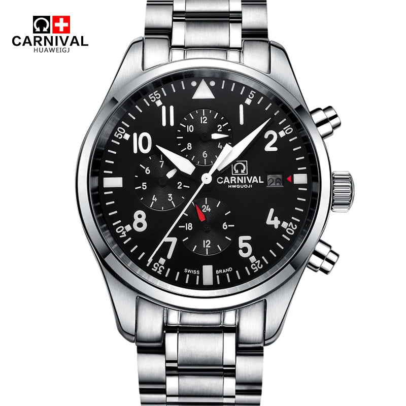 100M Waterproof Dive Watches Men Luxury Brand  Automatic Watch Sapphire Calendar Luminous Stainless Steel Army Watch Men